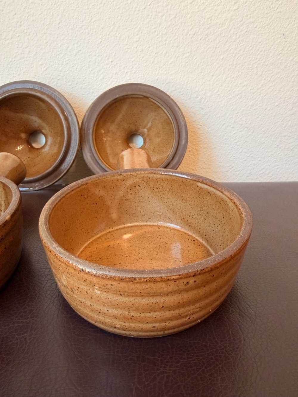 Stoneware Covered Bowl in Speckled Tan Glaze - Picture 4 of 5